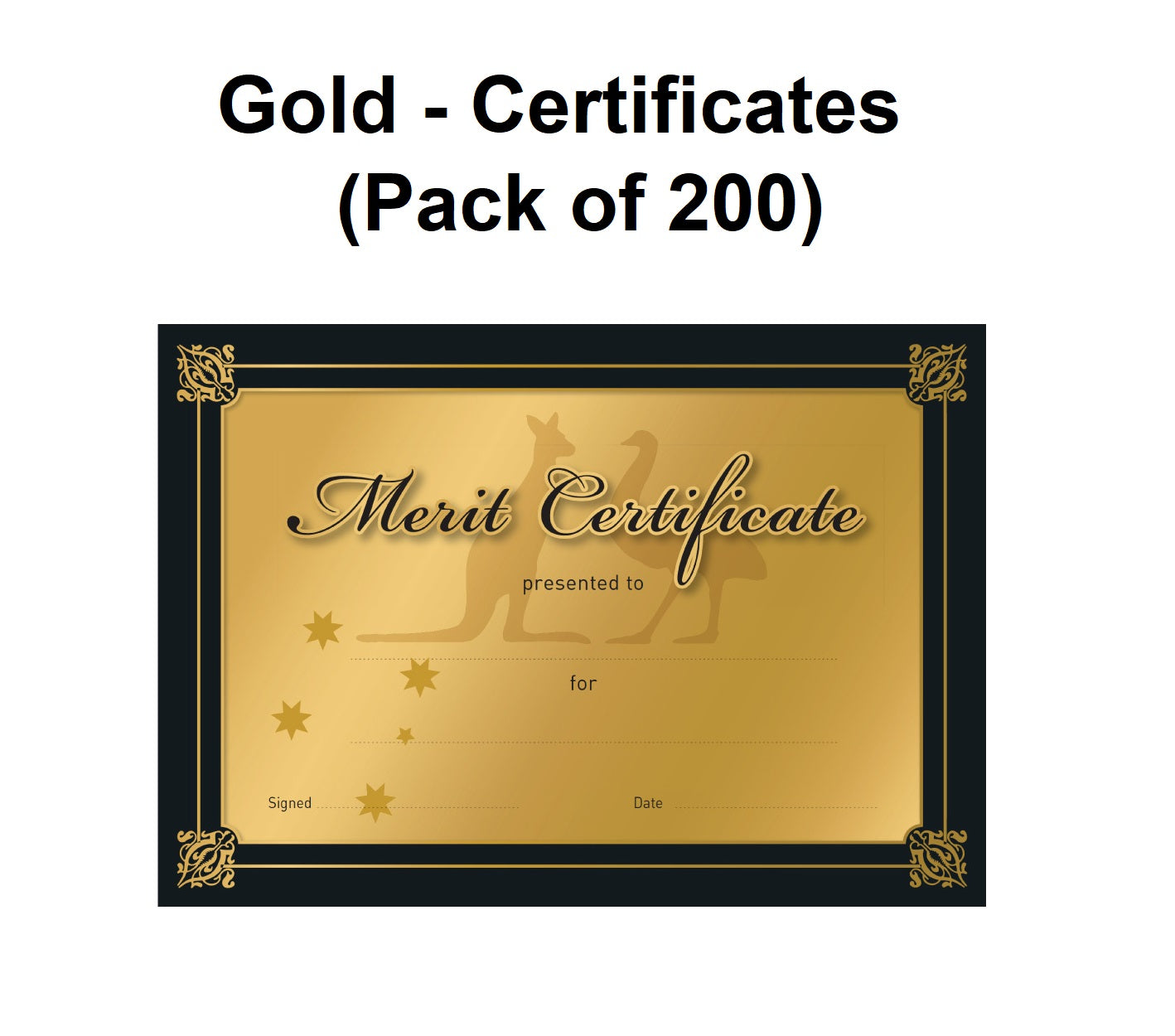Gold - Certificates (Pack of 200)