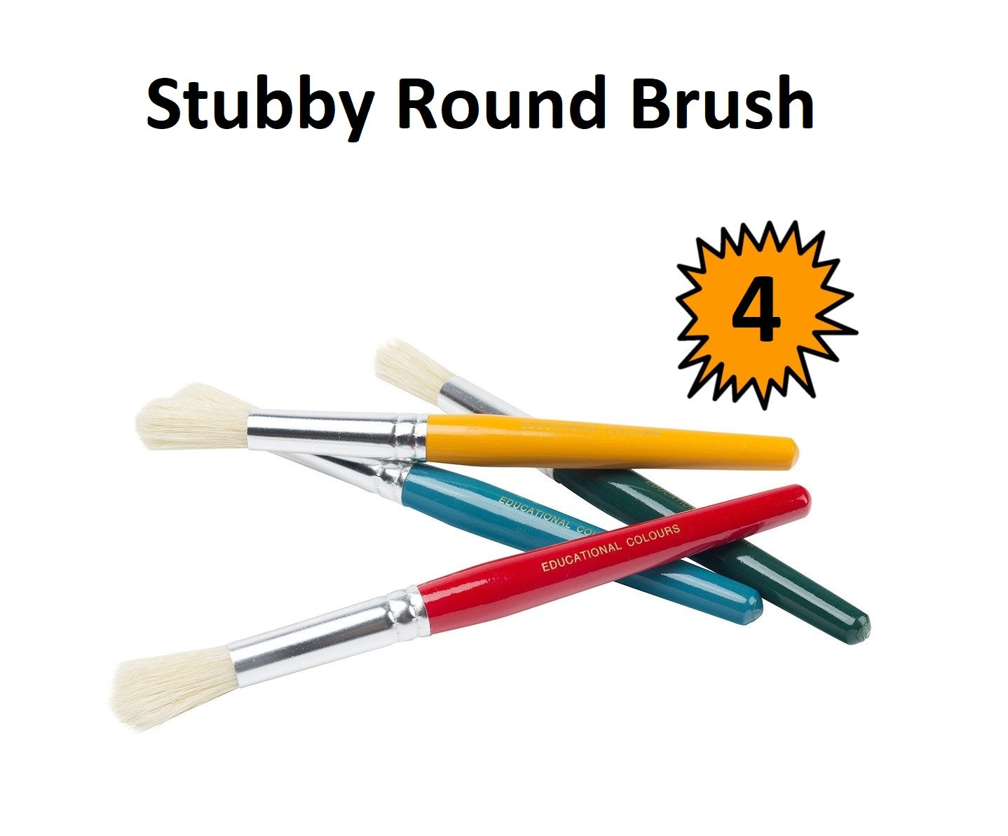 Set of 4 - Stubby Brushes Round