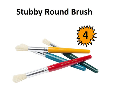 Set of 4 - Stubby Brushes Round
