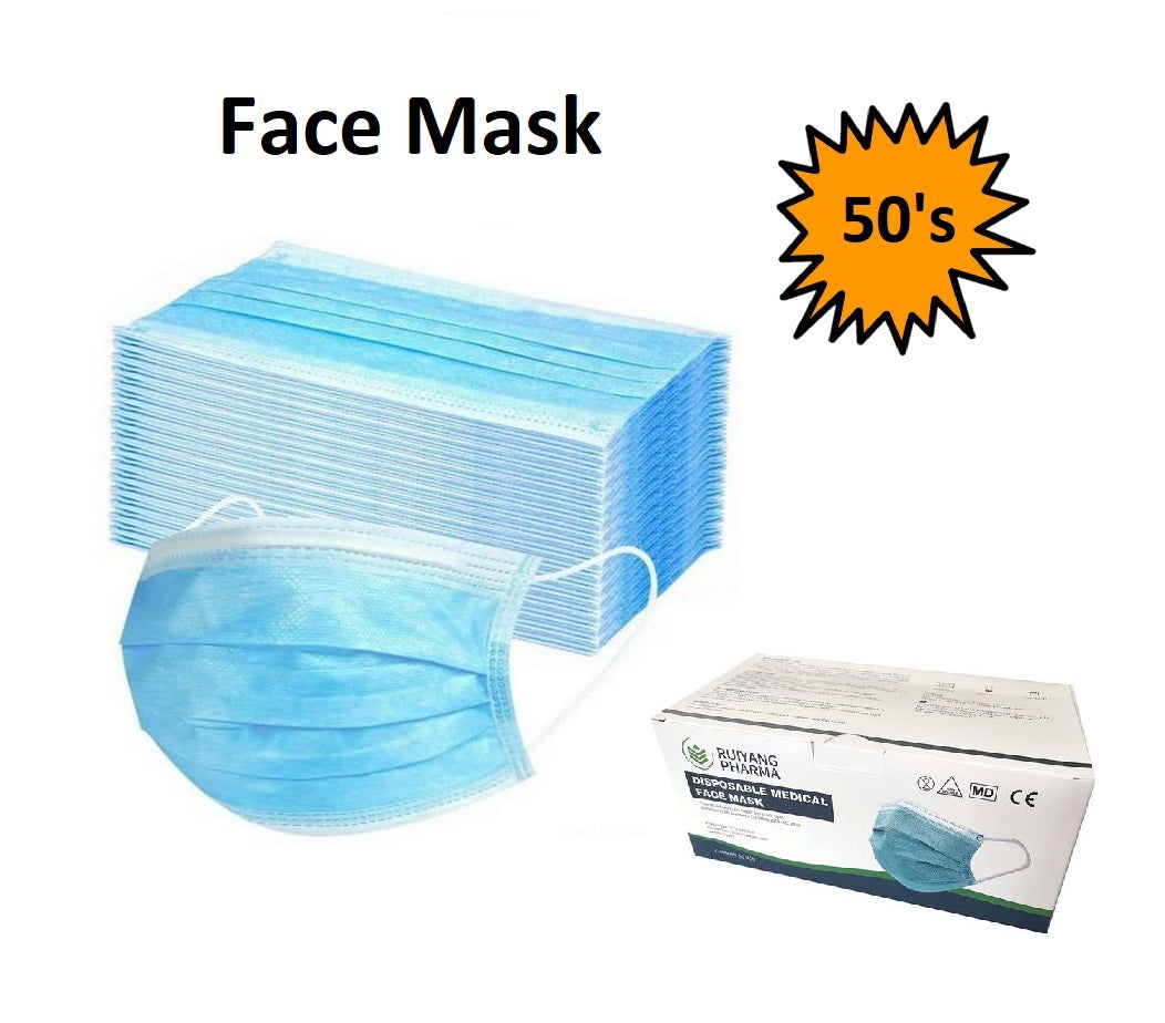 3 Ply Face Mask - Bulk Pack of 50