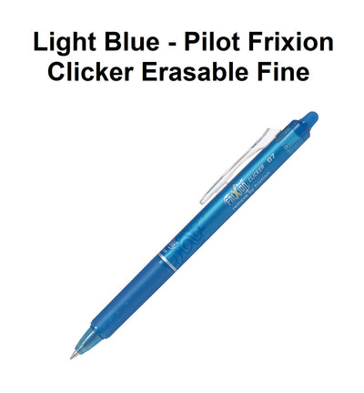 Light Blue - Frixion Erasable Click Ball Pen