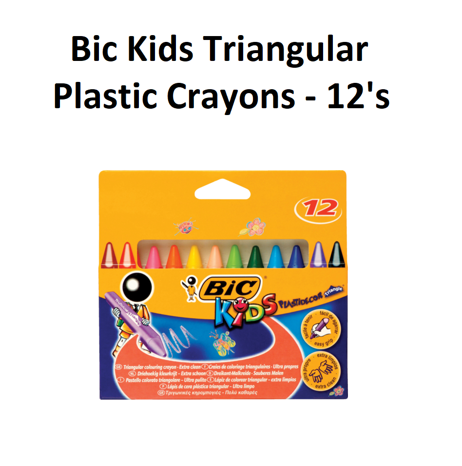 Bic Kids Triangular Plastic Crayons - 12's