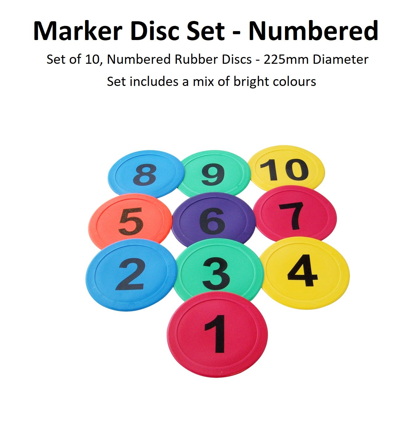 Flat Marker Disc - Set of 10 Numbered