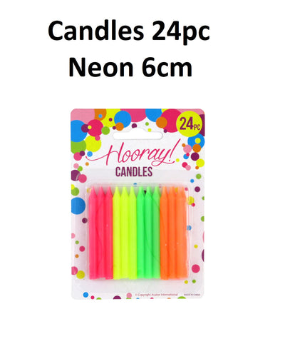 Candles - Neon 6cm (Pack of 24)