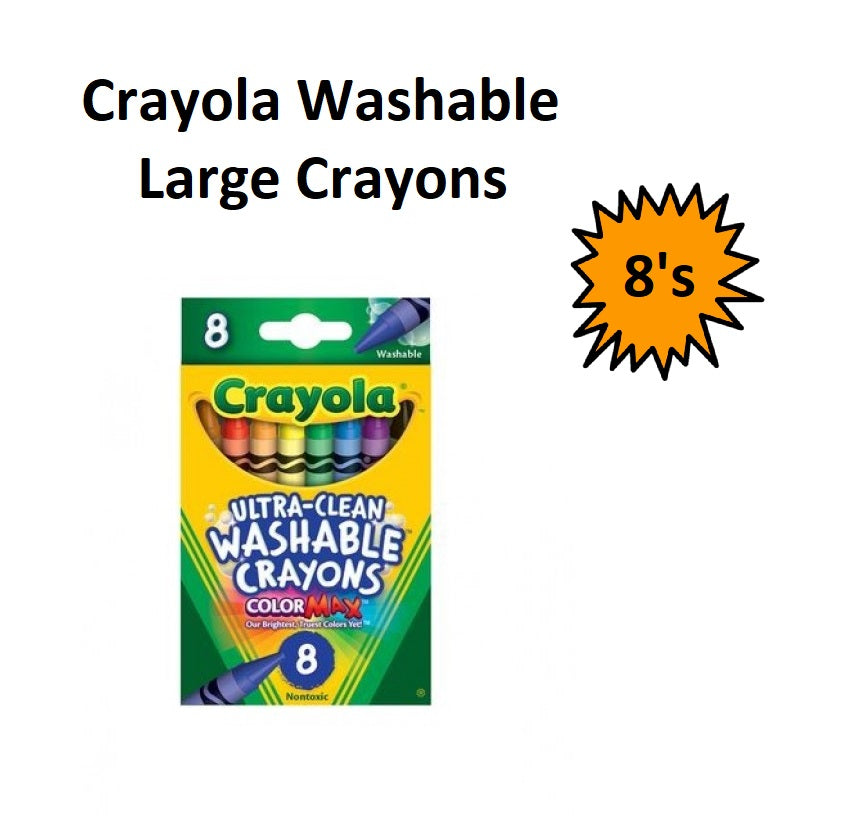 Crayola Washable Large Crayons - 8's