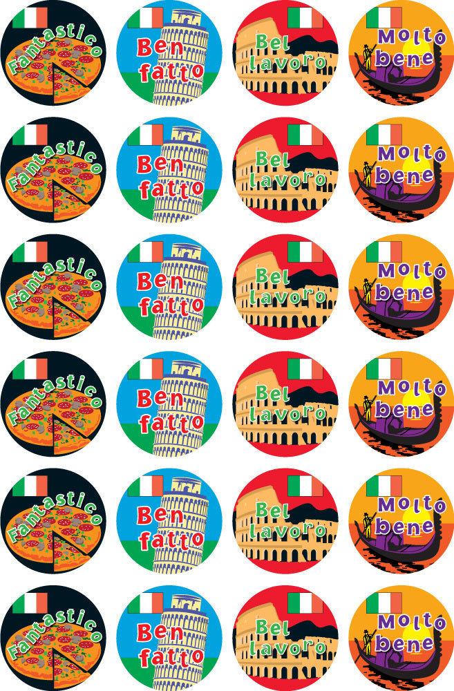 Italian - Language Merit Stickers (Pack of 96)