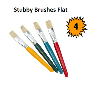 Set of 4 - Stubby Brushes Flat