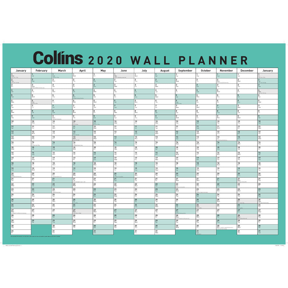 Year Wall Planner - A2 Laminated