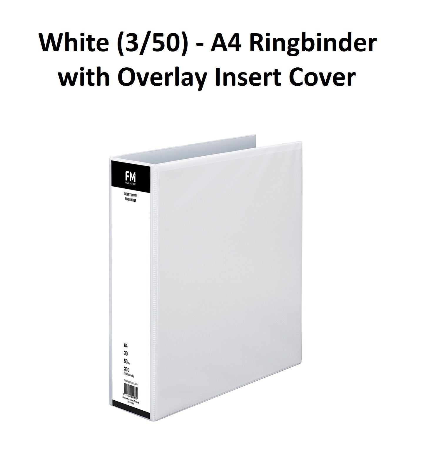 White (3/50) - A4 Ringbinder with Overlay Insert Cover