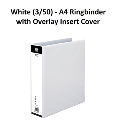 White (3/50) - A4 Ringbinder with Overlay Insert Cover