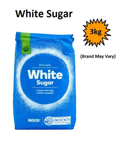 Sugar 3Kg Bag (Brand May Vary)
