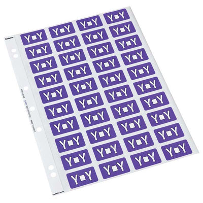 Y - Codafile Labels 25mm - Pack of 5 Sheets