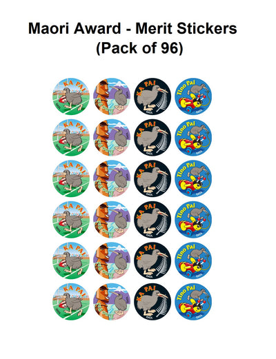 Maori Award - Merit Stickers (Pack of 96)