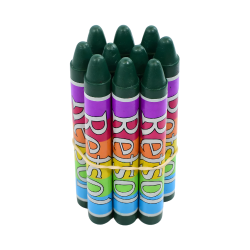 Retsol Soft Wax Crayon - Dark Green 10's
