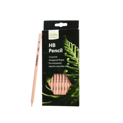 Icon Natural Hexagonal Pencil - HB - Box of 12