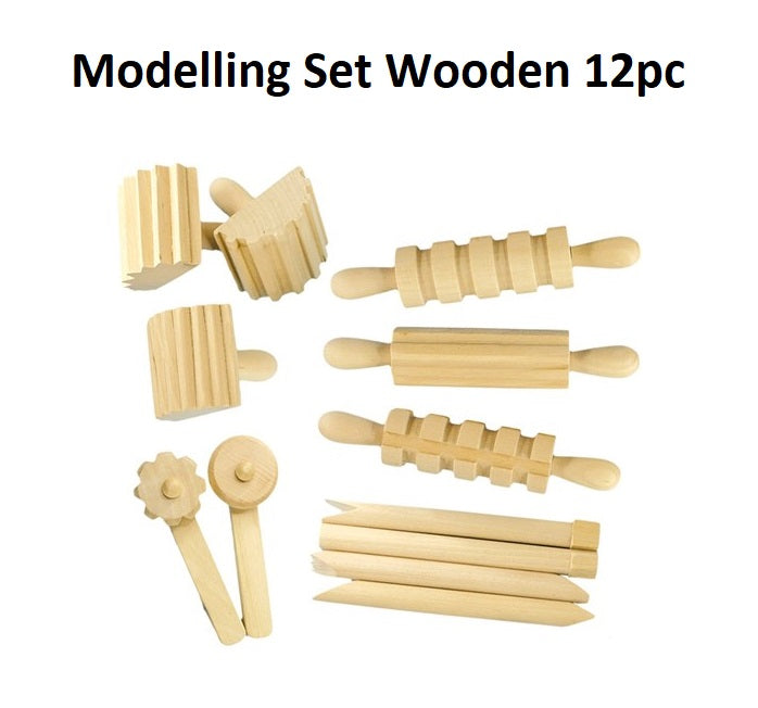 Wooden Modelling Tools - Set of 12