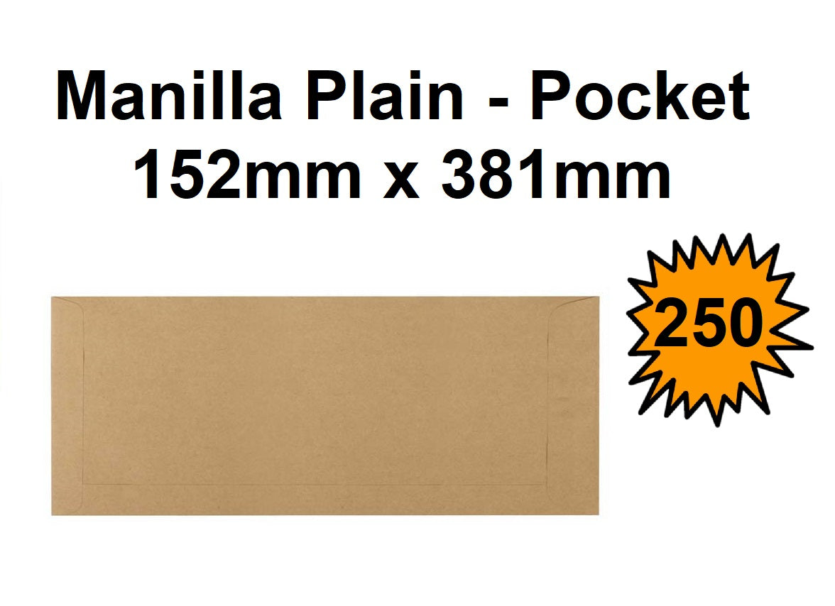E34 Envelopes - Manilla Plain Pocket - Box of 250