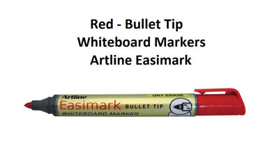 Red - Bullet Tip Whiteboard Markers Artline Easimark