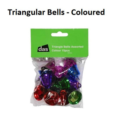 Triangular Bells - Coloured 15pcs