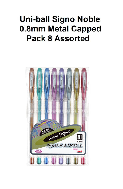 Metallic Gel Pens (Set of 8) - Uni Signo Nobel Gel Pens