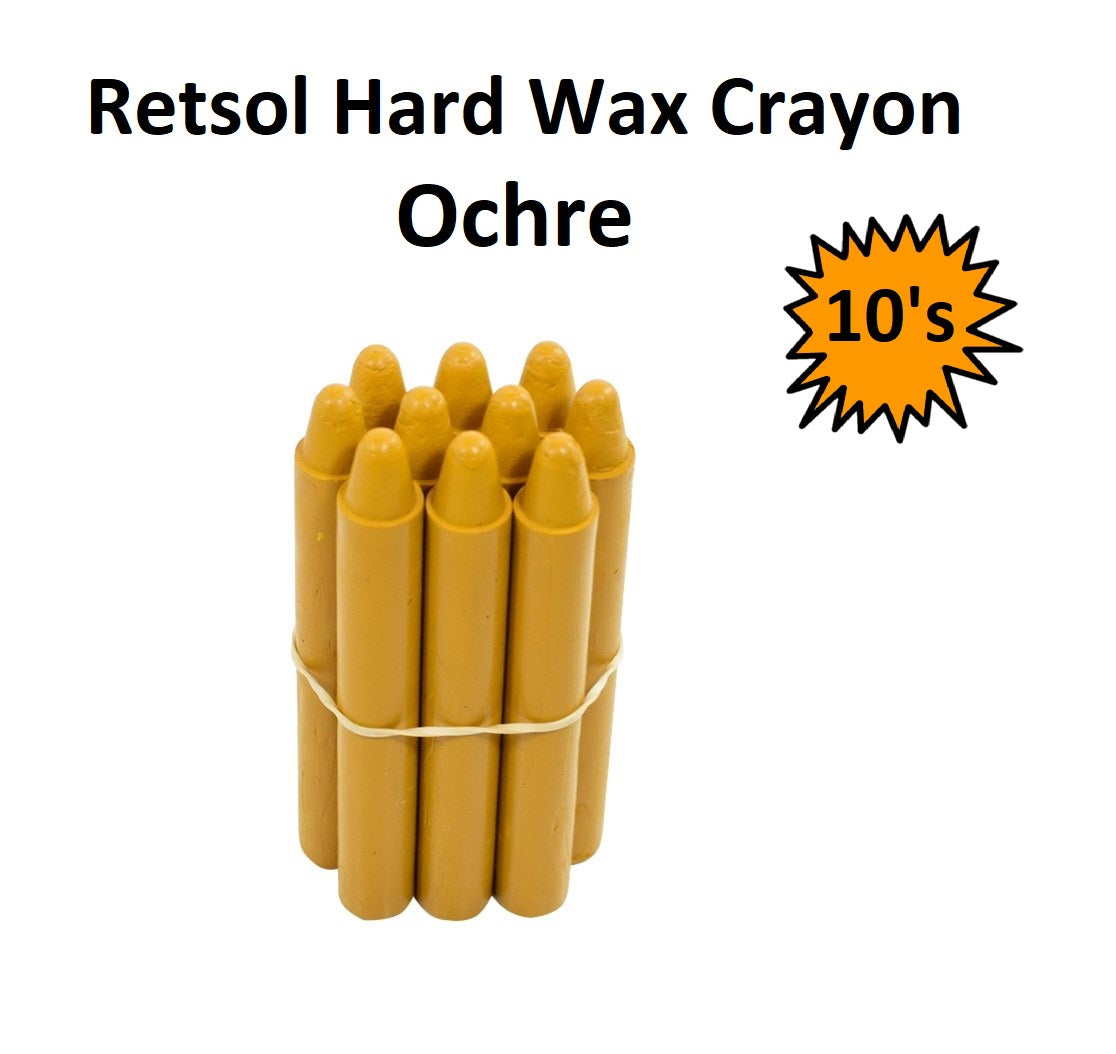 Retsol Hard Wax Crayon - Ochre 10's