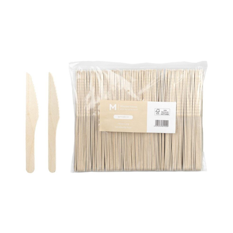 Knife 100pc - Disposable Wooden Cutlery