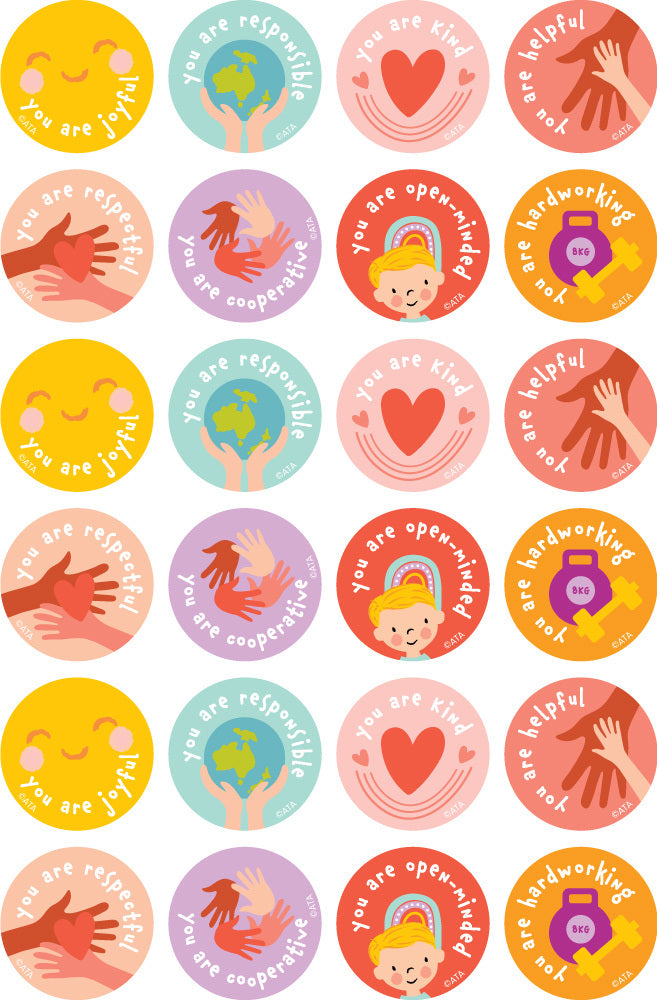 Character Values - Merit Stickers (Pack of 96)