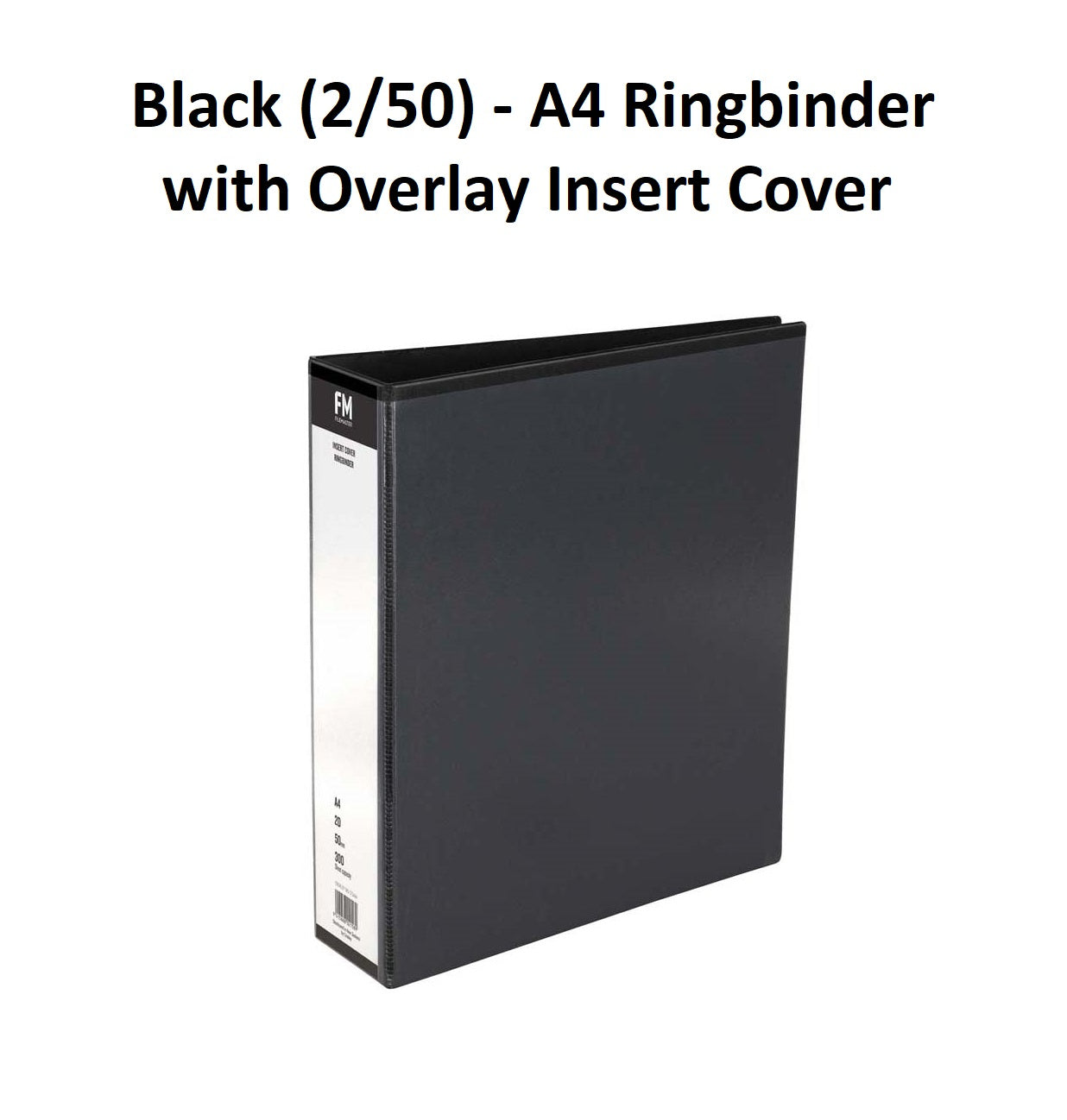 Black (2/50) - A4 Ringbinder with Overlay Insert Cover