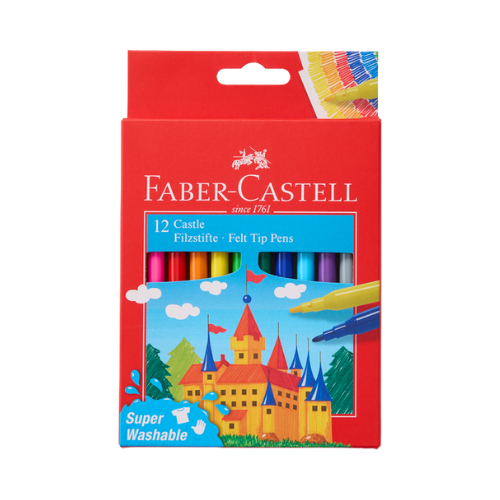 Faber Castell Super Washable Fibre Tip Markers - 12's