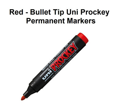 Red - Bullet Tip Uni Prockey Permanent Markers