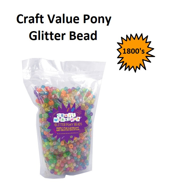 Pony Beads - Glitter (1800 pieces)