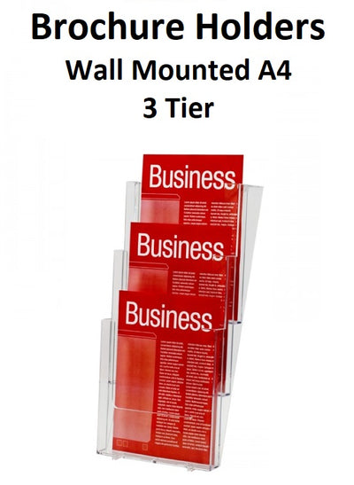 Brochure Holder - Wall Mounted - A4 - 3 Tier