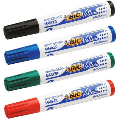 Set of 4 - Bullet Tip Bic Velleda Whiteboard Markers