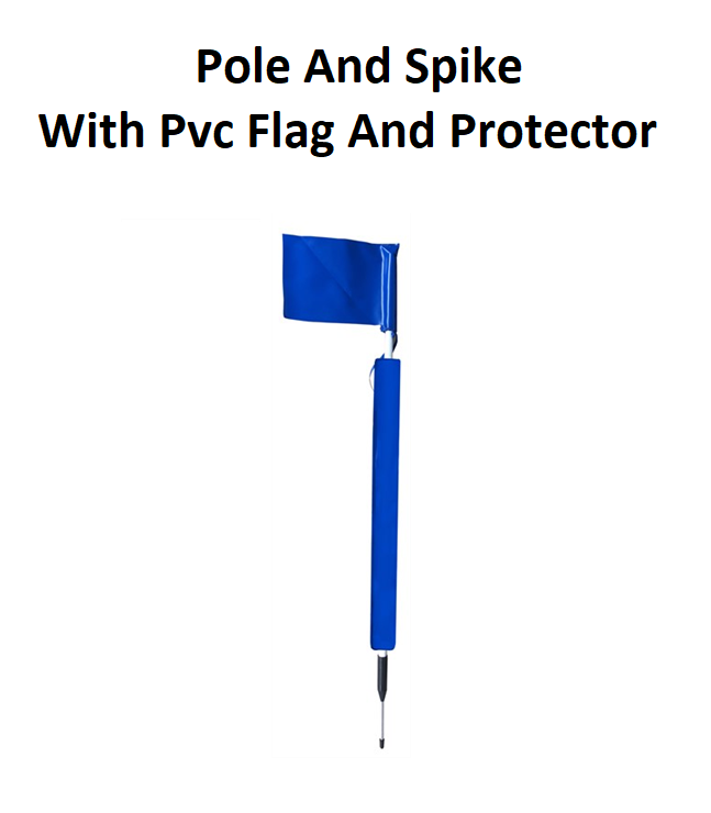 Rugby Pole & Spike with PVC Flag & Protector - Single