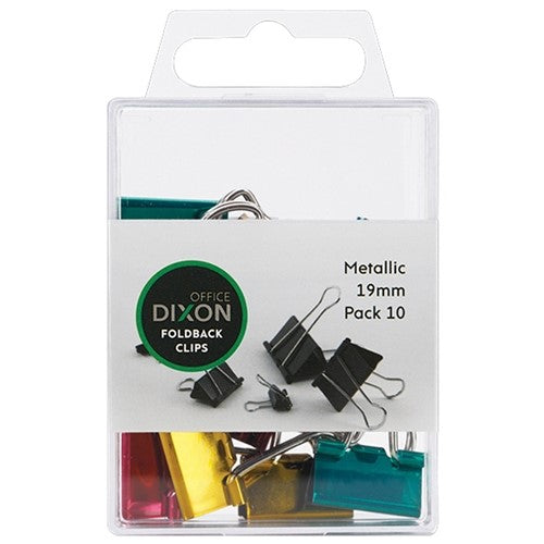 Foldback Clips 19mm - Tub 10 Metallic