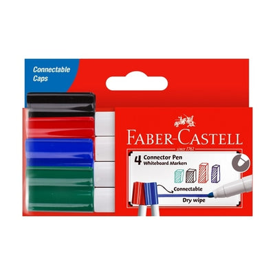 Set of 4 - Bullet Tip Faber Castell Connector Whiteboard Markers