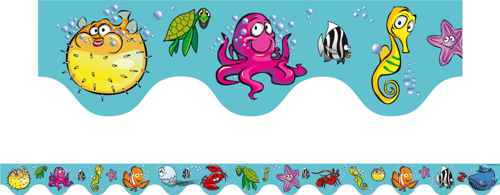 Sea Creatures - Scalloped Border (Pack of 12)