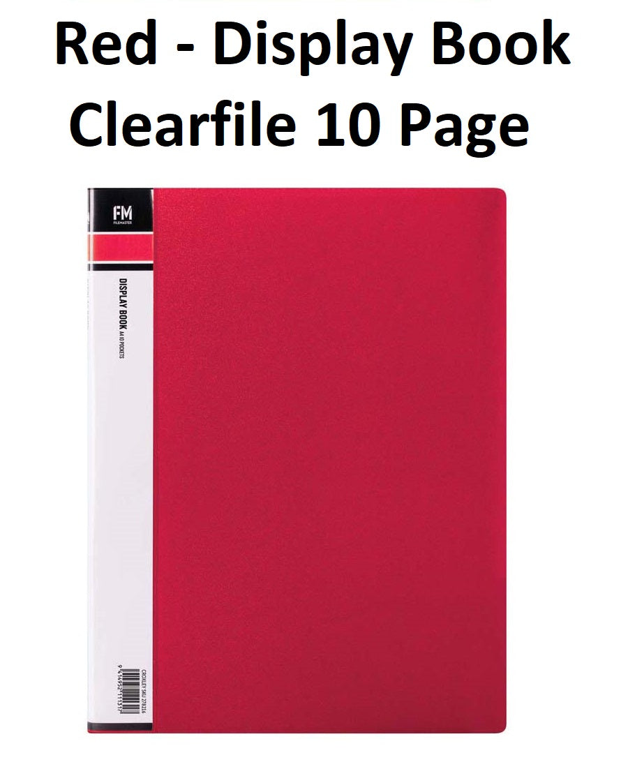 Red - A4 Clearfile 10 Page