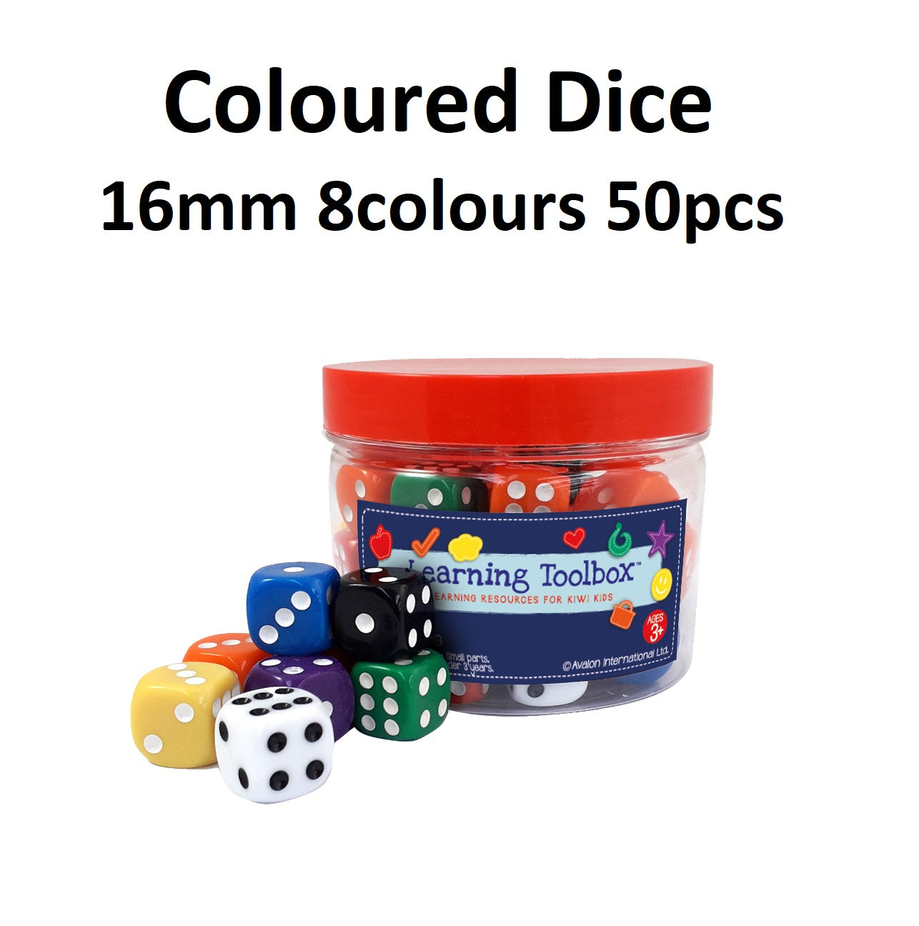 Dice - Assorted Colours 16mm (Pack of 50)