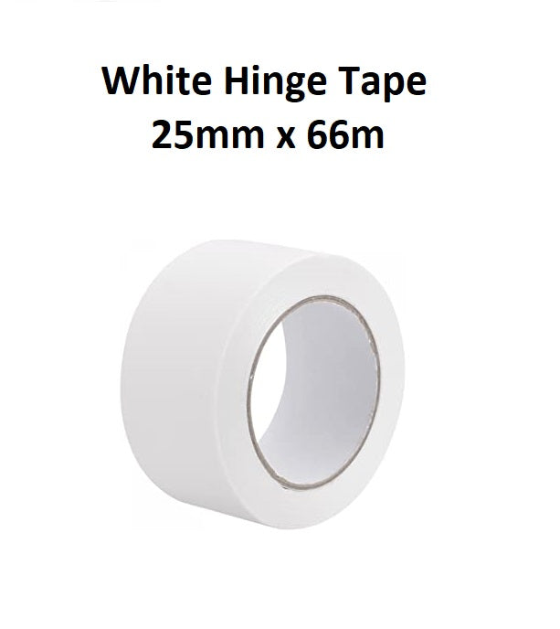White Hinge Tape - 25mm x 66m