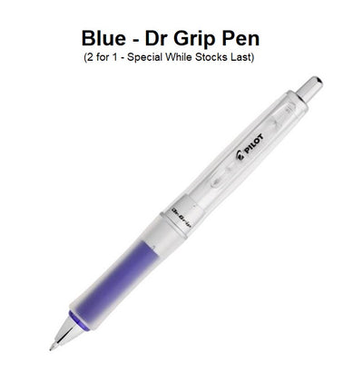 Blue - Dr Grip Pen (2 for 1 - Special While Stocks Last)