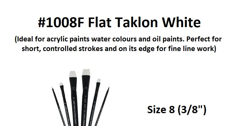 Size 8 (3/8") - Taklon Brushes - Flat