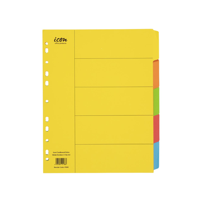 5 Tab - Extra Wide Cardboard Indices