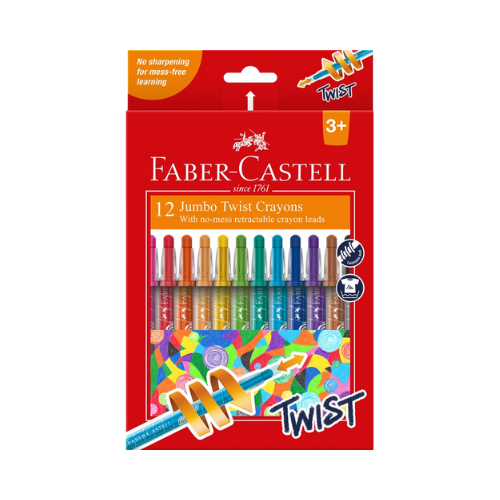 Faber Castell Jumbo Twist Crayons - 12's