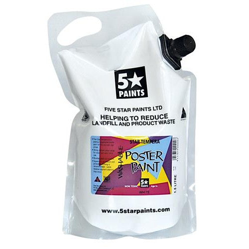 White 1.5L - Star Tempera Poster Paint Pouch