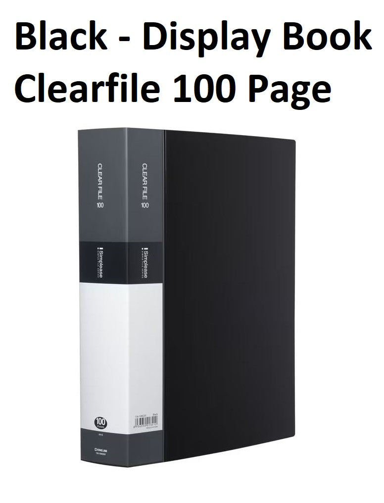 Black only - A4 Clearfile 100 Page - NO CASE