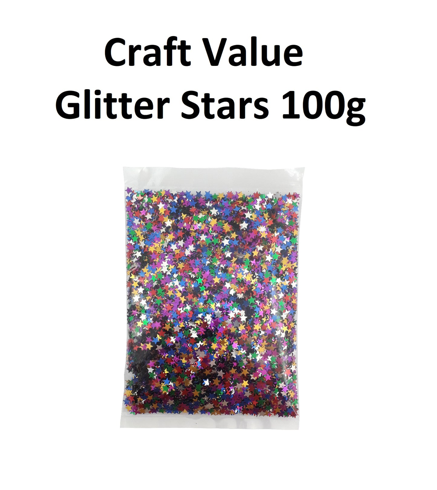 Glitter Shapes - Stars 100g