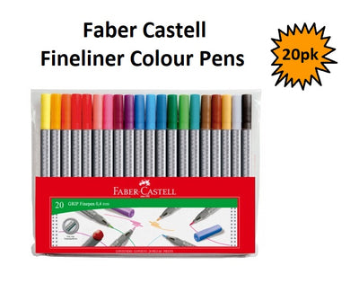 Faber Castell Fineliner Colour Pens - 20's