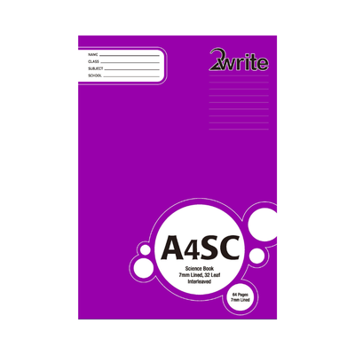 A4SC - A4 Science Book - 7mm Lined/Blank Alternate