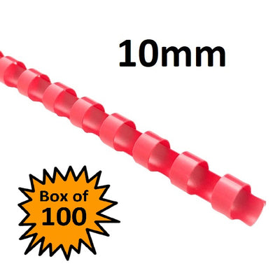 Red 10mm - Binding Coils (Box of 100)